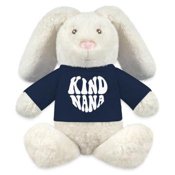 Kind Nana Heart Logo – Anpassbare Farbe - MiniFeet® RecycelHase® Creme - French Navy - Vorne