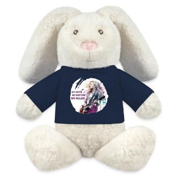 Girls rock music - MiniFeet® RecycelHase® Creme - French Navy - Vorne