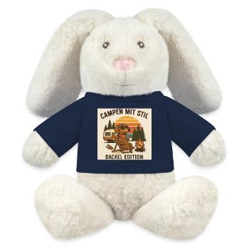 Camping in style: Dachshund Edition - MiniFeet® RecycelHase® Bunny Cream - french navy - Front