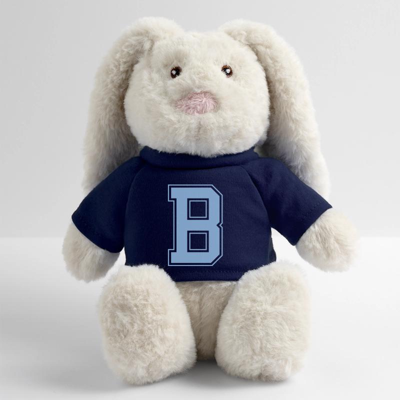 Monogramm Hellblau Varsity College Initiale B MiniFeet® RecycelHase® Creme