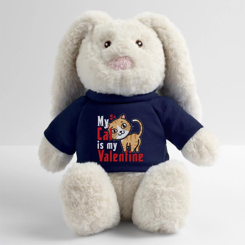 Mon chat est mon Valentin Lapin en peluche recyclé MiniFeet® Crème
