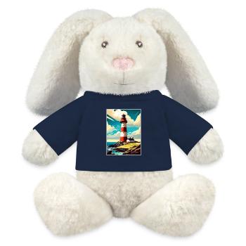 Plymouth England Vintage Travel Poster Souvenir - MiniFeet® RecycelHase® Bunny Cream - french navy - Front