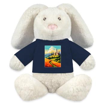 Toskana Italien Vintage Reiseplakat WPA Souvenir - MiniFeet® RecycelHase® Creme - French Navy - Vorne