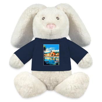 Saint Tropez Frankreich Vintage Reiseplakat Souvenir - MiniFeet® RecycelHase® Creme - French Navy - Vorne