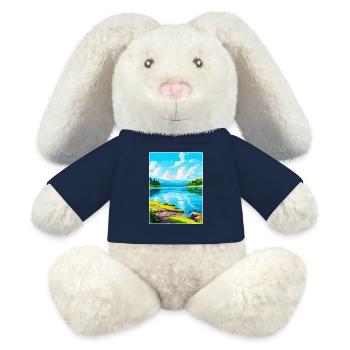 Lake Sainte Croix France Vintage Travel Poster WPA - MiniFeet® RecycelHase® Bunny Cream - french navy - Front