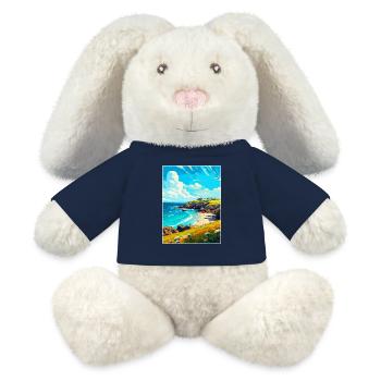Cornwall England Uk Vintage Travel Poster Souvenir - MiniFeet® RecycelHase® Bunny Cream - french navy - Front