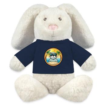 Siegel Lustige Cartoon Sommer Strand Sonnenbrille Aufkleber - MiniFeet® RecycelHase® Creme - French Navy - Vorne