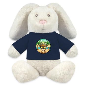 Hirsch Lustige Cartoon Sommer Strand Sonnenbrille Aufkleber - MiniFeet® RecycelHase® Creme - French Navy - Vorne