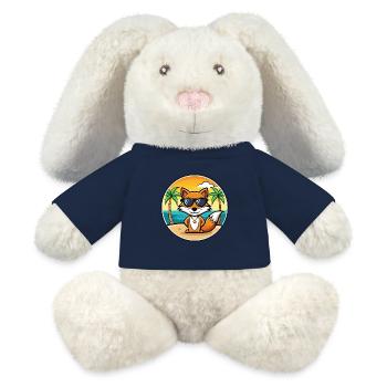 Fuchs Lustige Cartoon Sommer Strand Sonnenbrille Aufkleber - MiniFeet® RecycelHase® Creme - French Navy - Vorne