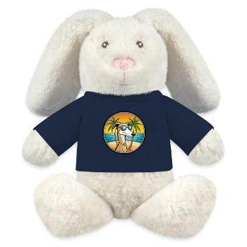 Old Croatian Sighthound Dog Breed Cartoon Beach - MiniFeet® RecycelHase® Bunny Cream - french navy - Front