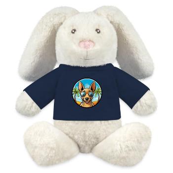 Xoloitzcuintli Chien Race Dessin Animé Lunettes De Soleil Plage - Lapin en peluche recyclé MiniFeet® Crème - bleu marine - Devant