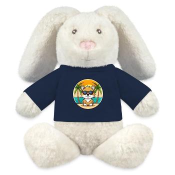 Jouet Spitz Allemand Chien Race Dessin Animé Lunettes De Soleil Plage - Lapin en peluche recyclé MiniFeet® Crème - bleu marine - Devant