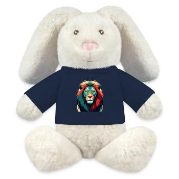 Lion Dessin Animé Personnage Animal De Compagnie Coloré - Lapin en peluche recyclé MiniFeet® Crème - bleu marine - Devant