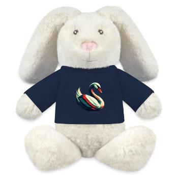 Schwan Zeichentrickfigur Buntes Haustier Tier - MiniFeet® RecycelHase® Creme - French Navy - Vorne