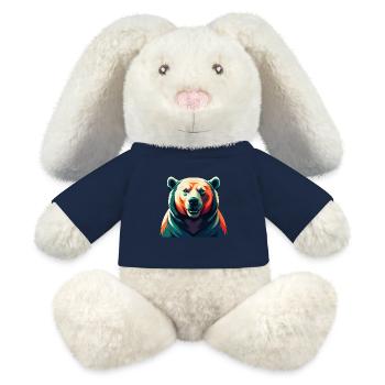 Eisbär Zeichentrickfigur Buntes Haustier Tier - MiniFeet® RecycelHase® Creme - French Navy - Vorne