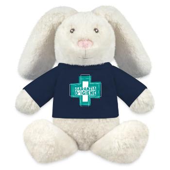 Symbole d’hygiène Pharmacie Clean Clean Nettoyage Diable - Lapin en peluche recyclé MiniFeet® Crème - bleu marine - Devant