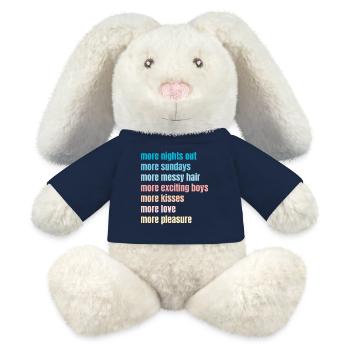 amusement - Lapin en peluche recyclé MiniFeet® Crème - bleu marine - Devant