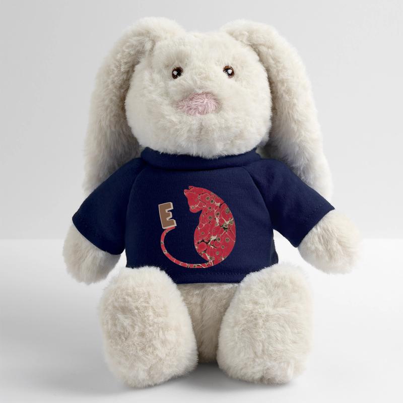 buchstabe e mit katze e 245 MiniFeet® RecycelHase® Creme