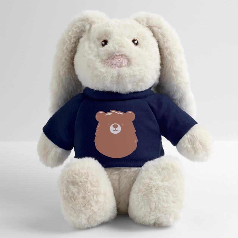 Ours simple dans un manche plat Lapin en peluche recyclé MiniFeet® Crème