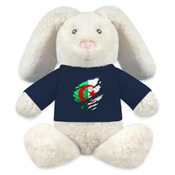 afrique algerie arabe - Lapin en peluche recyclé MiniFeet® Crème - bleu marine - Devant