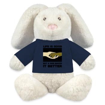 hund life is good pfote - MiniFeet® RecycelHase® Creme - French Navy - Vorne