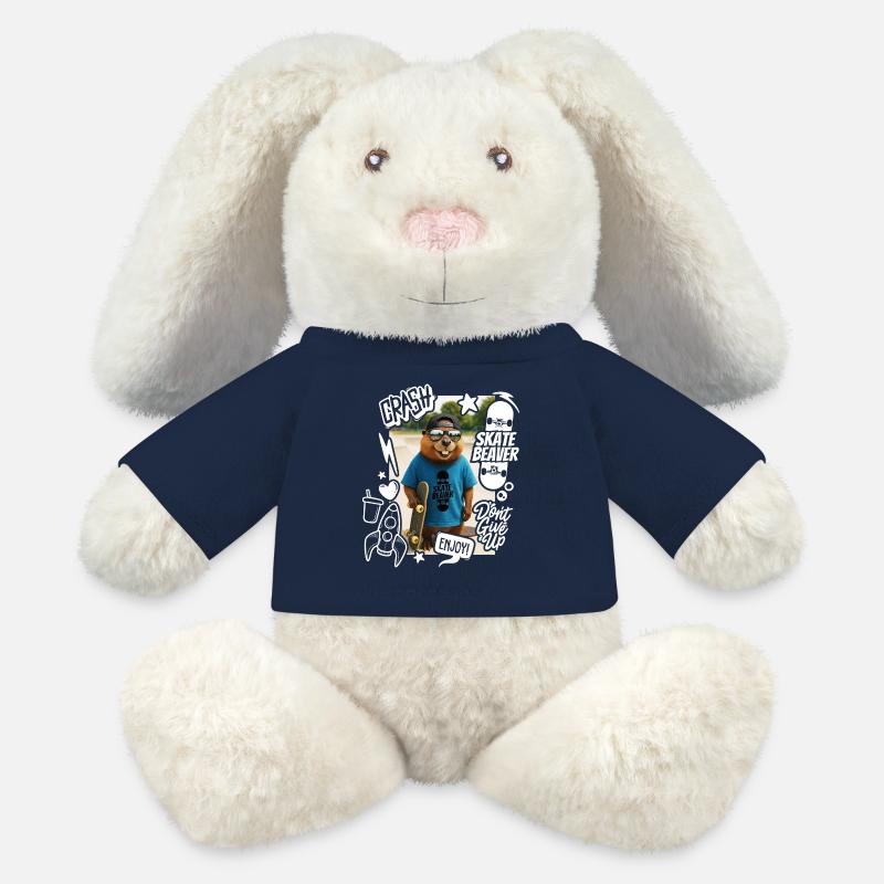 Skate Beaver - MiniFeet® RecycelHase® Bunny Cream - french navy