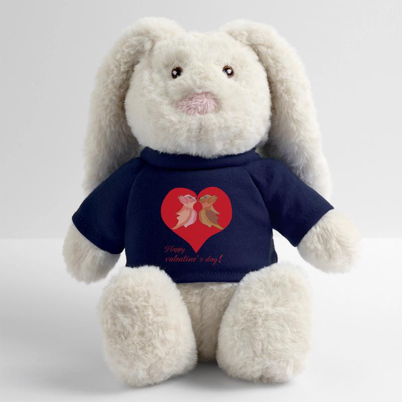 Joyeuse Saint-Valentin Lapin en peluche recyclé MiniFeet® Crème
