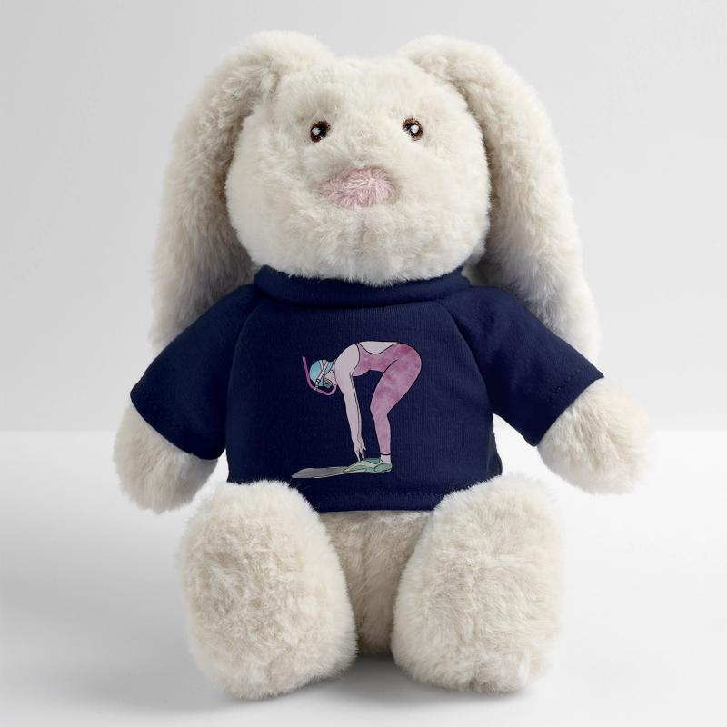 Nageur de palmes Lapin en peluche recyclé MiniFeet® Crème