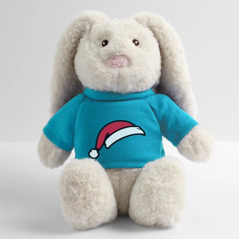 Chapeau de Père Noël Lapin en peluche recyclé MiniFeet® Crème