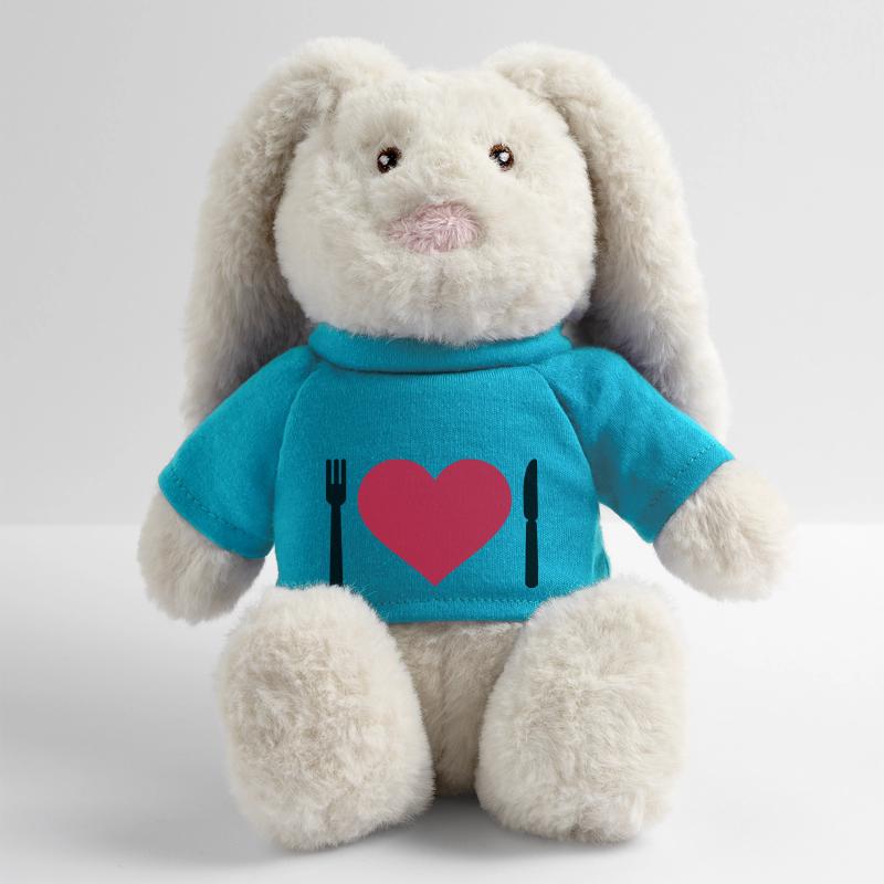 Couvert Lapin en peluche recyclé MiniFeet® Crème