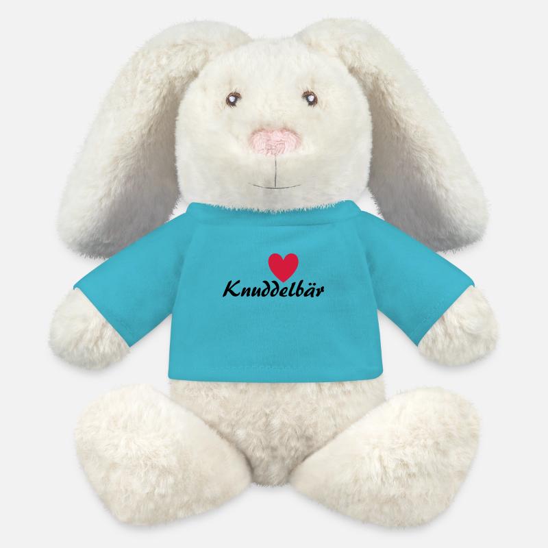 Knuddelbär mit Herz - MiniFeet® RecycelHase® Creme - Atollblau