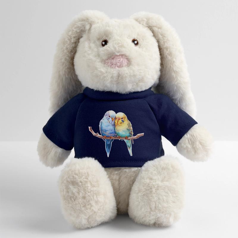 Paire de perruches Lapin en peluche recyclé MiniFeet® Crème