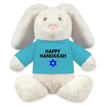 happy hanukkah - MiniFeet® RecycelHase® Creme - Atollblau - Vorne