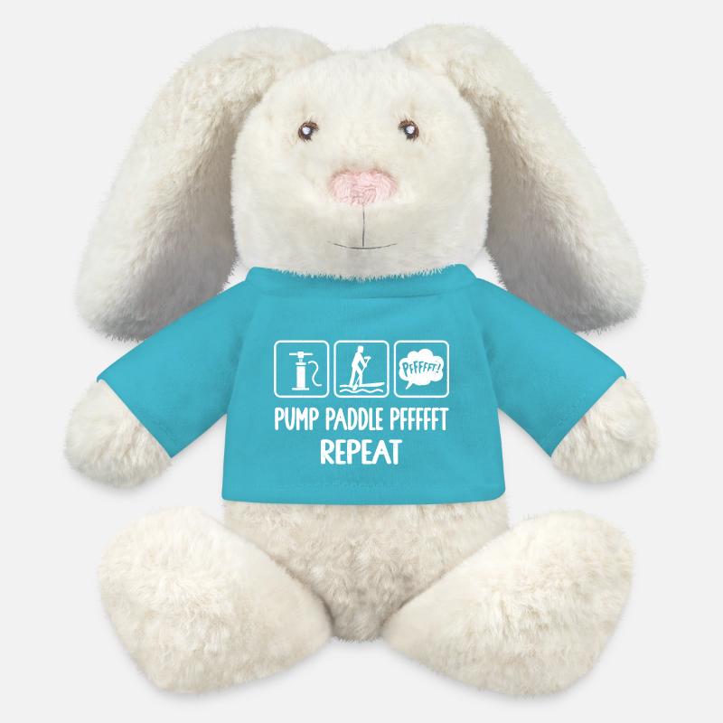 Stand up paddle, Stand up paddle, PAGAY, - Lapin en peluche recyclé MiniFeet® Crème - bleu outremer
