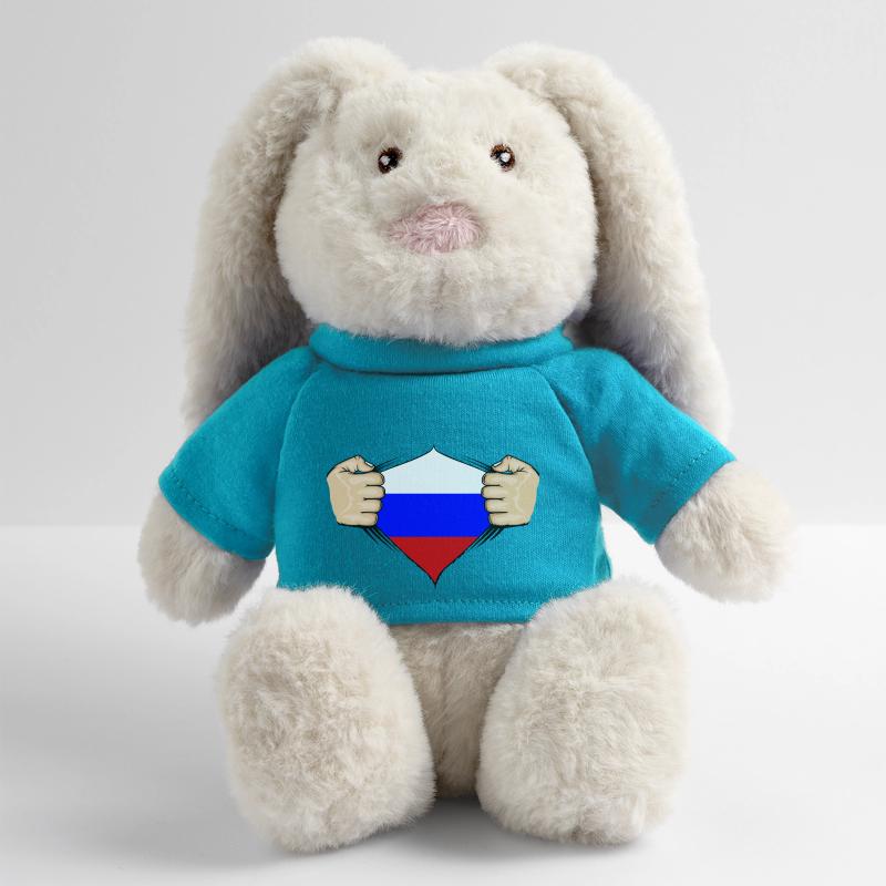 Conception du drapeau de la Russie Lapin en peluche recyclé MiniFeet® Crème