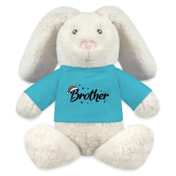Weihnachtsmütze Brother Bruder - MiniFeet® RecycelHase® Creme - Atollblau - Vorne