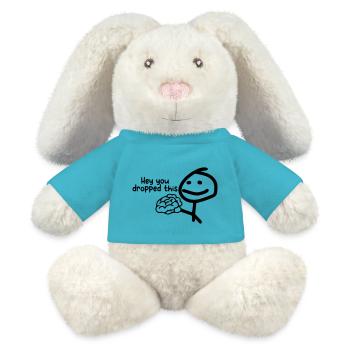 Hé, tu as laissé tomber ce QI. - Lapin en peluche recyclé MiniFeet® Crème - bleu outremer - Devant