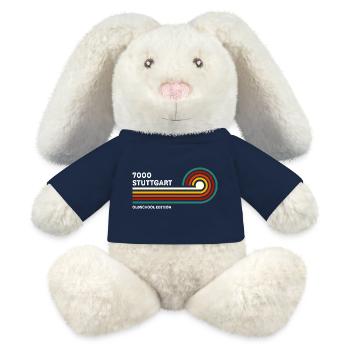 Stuttgart Retro Shirt 7000 Zip Code 80s - MiniFeet® RecycelHase® Bunny Cream - french navy - Front