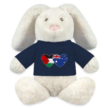 Palestine Australia Flag Heart Used - MiniFeet® RecycelHase® Bunny Cream - french navy - Front