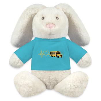 Herzbus: Love on Wheels - MiniFeet® RecycelHase® Bunny Cream - atoll blue - Front