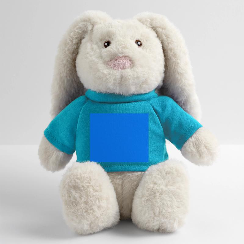 Couleur Bleu Rectangle Lapin en peluche recyclé MiniFeet® Crème