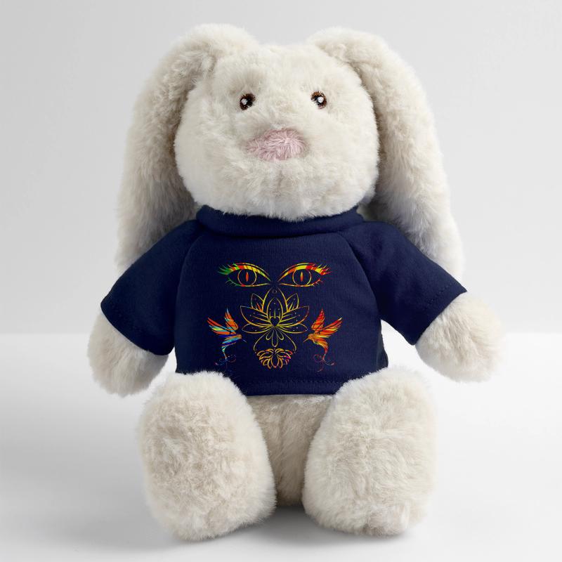 Visage zen Lapin en peluche recyclé MiniFeet® Crème
