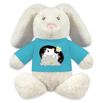 Dog Korean - Japanese Style 08 - MiniFeet® RecycelHase® Bunny Cream - atoll blue - Front