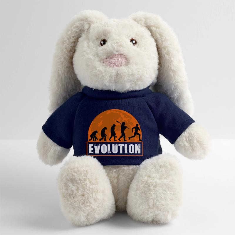 Running Man Evolution Funny Runner Tee Marathon MiniFeet® RecycelHase® Bunny Cream