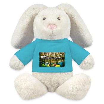 Camping - MiniFeet® RecycelHase® Creme - Atollblau - Vorne
