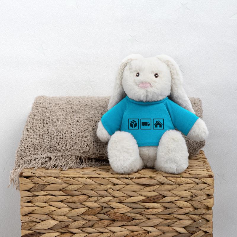Messager Lapin en peluche recyclé MiniFeet® Crème