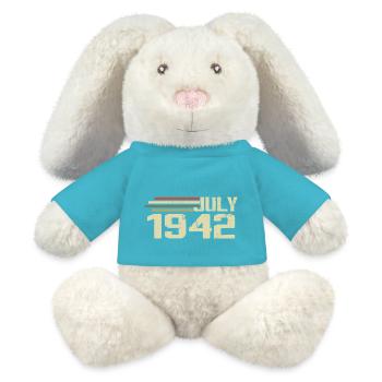 Birthday July 1942 Year 1942 July Year 1942 - MiniFeet® RecycelHase® Bunny Cream - atoll blue - Front