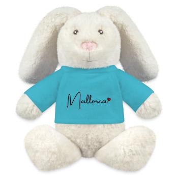 Mallorca Herz - MiniFeet® RecycelHase® Creme - Atollblau - Vorne