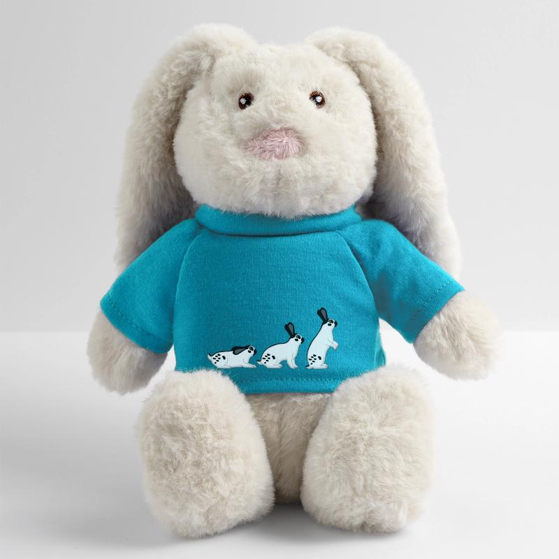 Pinto géant est assis Lapin en peluche recyclé MiniFeet® Crème