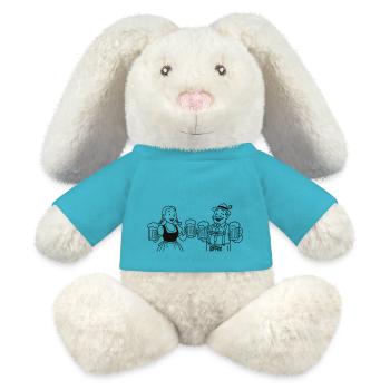 M. Bier und Frau Bier - Lapin en peluche recyclé MiniFeet® Crème - bleu outremer - Devant